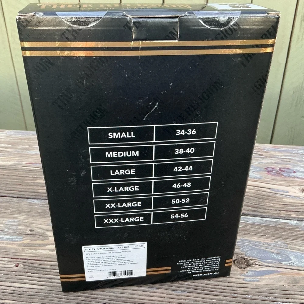True Religion Men's Black and Gold Tank Tops 5 pack Premium Cotton New In Box